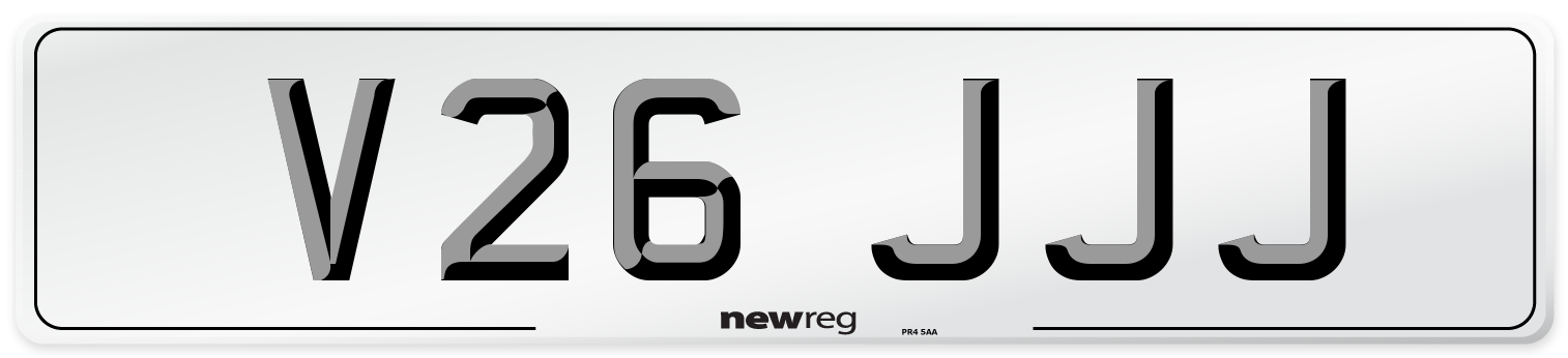 V26 JJJ Number Plate from New Reg